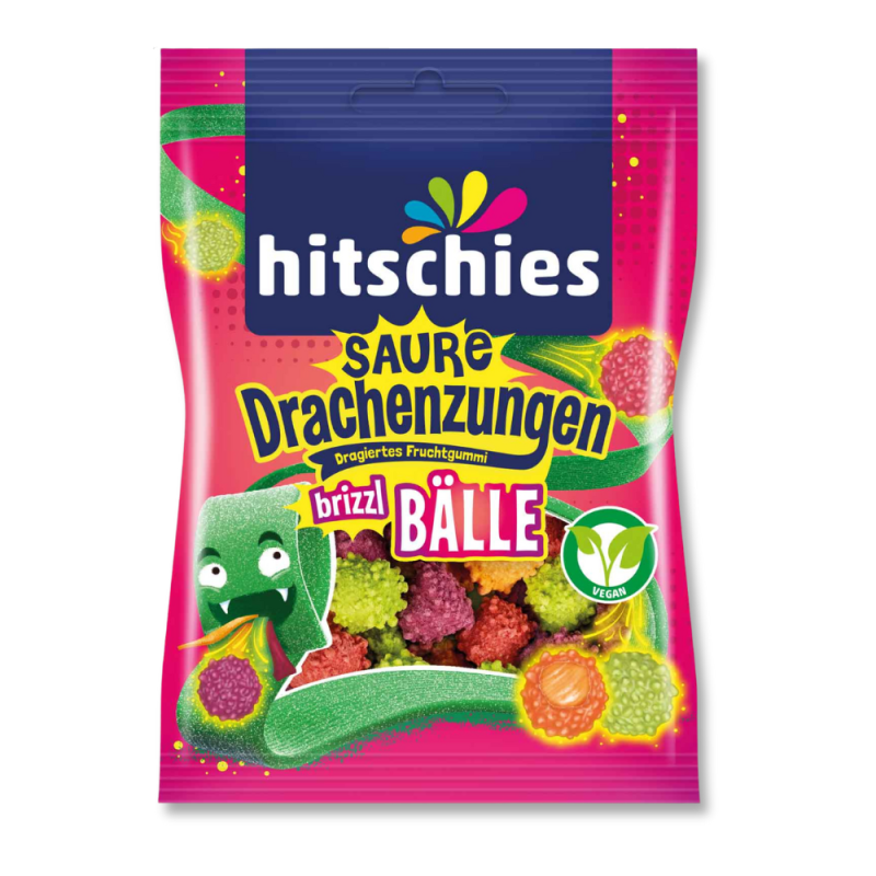 Emballage rose des bonbons langues de dragon acidulées
