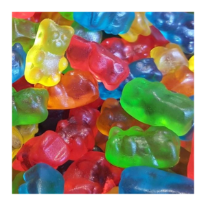 Vrac d'ourson lisse brillant de chez FINI qui sont des bonbons multicolores en forme d'ourson gélifiés