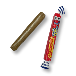 carambar cola en individuel avec son emballage rouge et son bonbon marron au goût de cola