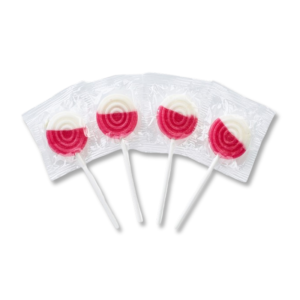 Lot de 4 sucettes individuels fraise pétillante