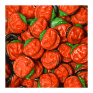 Vrac de citrouille de chez vidal qui sont des bonbon en forme de citrouille orange et verte