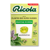Boite cartonnée de ricolat menthe pomme qui sont des bonbons à sucé aux plantes
