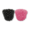 Mûres de chez Haribo de couleur noir et rose