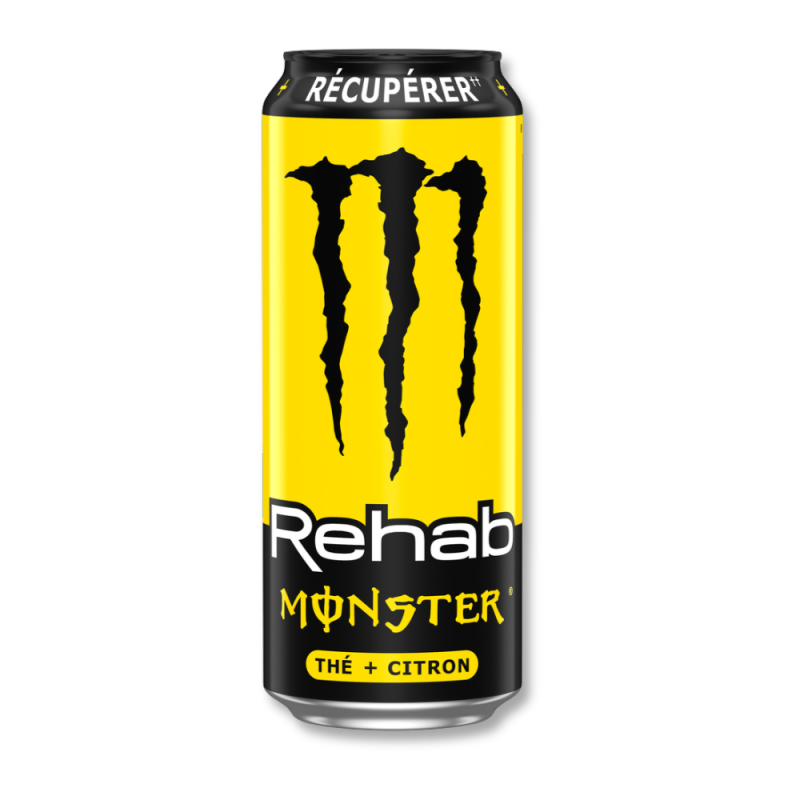 Canette de Monster Rehab jaune goût citron