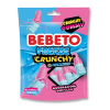 Emballage bleu et rose pour les bonbons bouteilles freeze crunchy de l marque bebeto