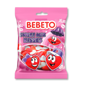 Bonbons en forme de coeur et de bouche de la marque Bebeto