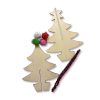 Kit sapin en bois à assembler, pompons colorés et chenille pailletée rouge pour une décoration festive.