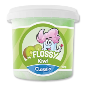 Barbe à papa gout kiwi. barbe à papa mr flossy