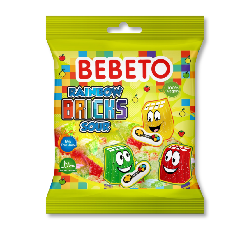 Rainbow Bricks Sour Bebeto - 80g